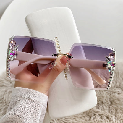 Y2k Luxus-Sonnenbrille mit Diamanten