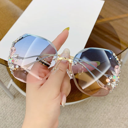 Luxuriöse randlose Sonnenbrille