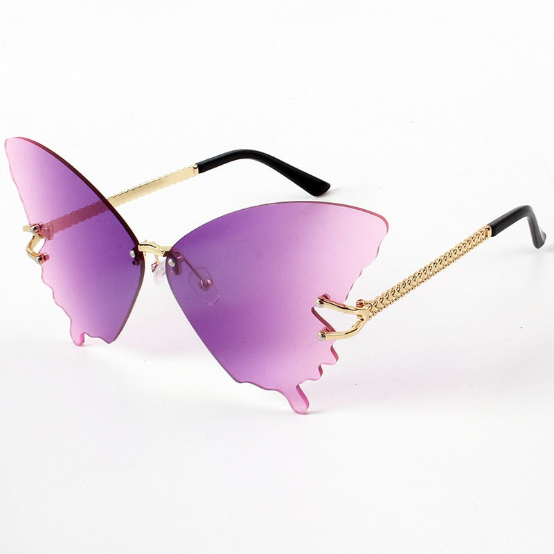 Retro Metal Rimless Sunglasses
