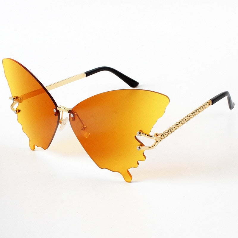 Retro metalen randloze zonnebril