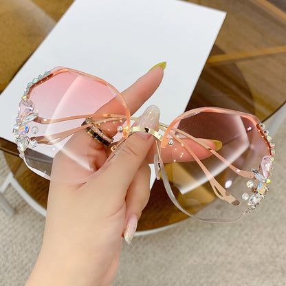 Luxuriöse randlose Sonnenbrille