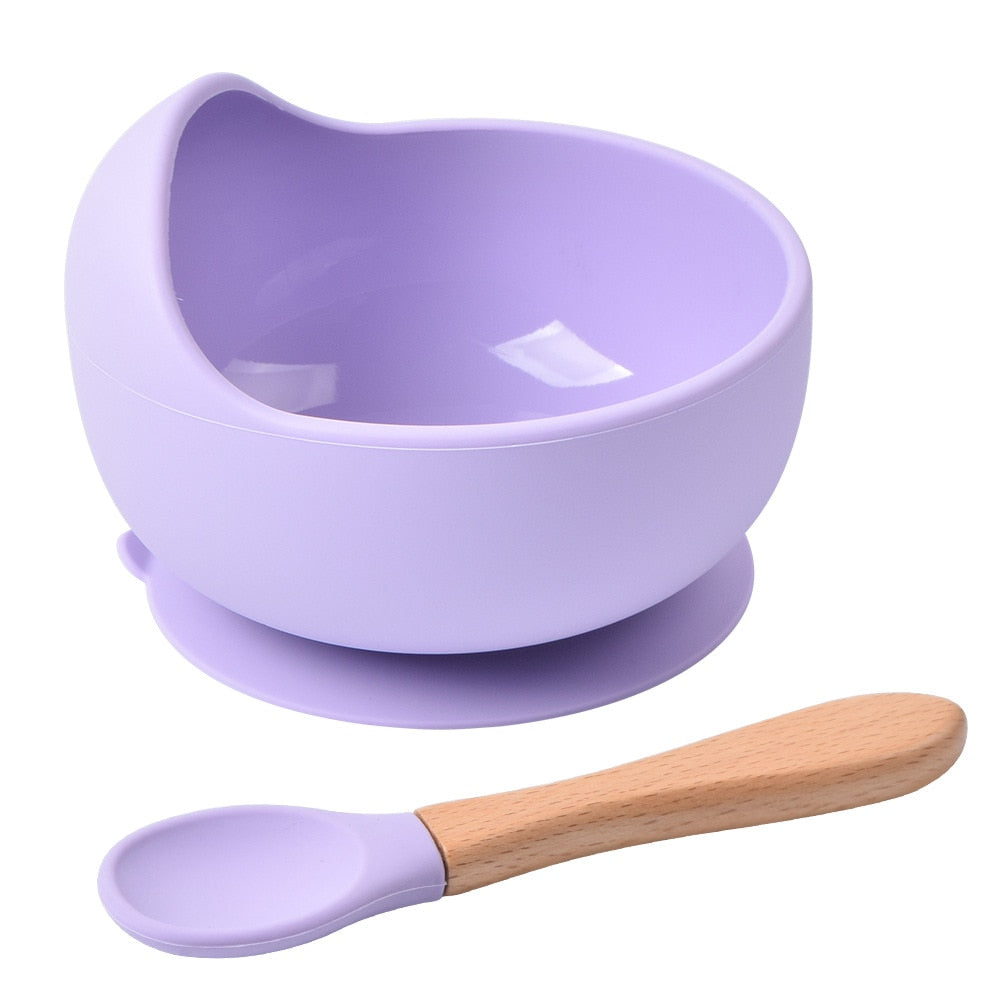 2PCS/Set Silicone Baby Feeding Bowl
