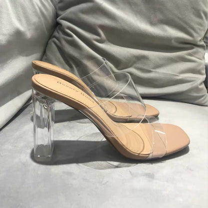 Comfortable Transparent Medium Heel