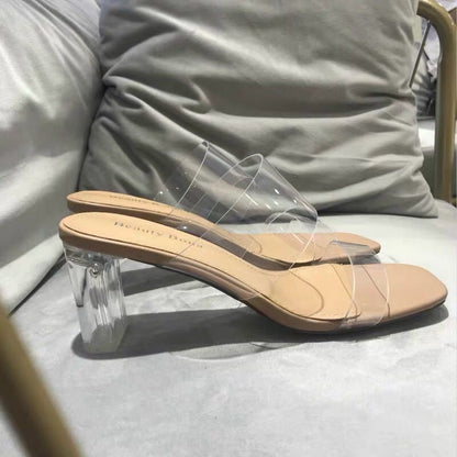 Comfortable Transparent Medium Heel