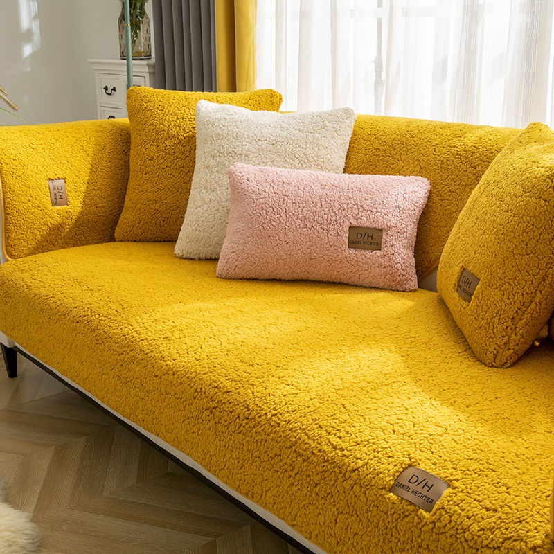 Modern Solid Wool Sofa Covers For Living room Anti-slip Couch Cover