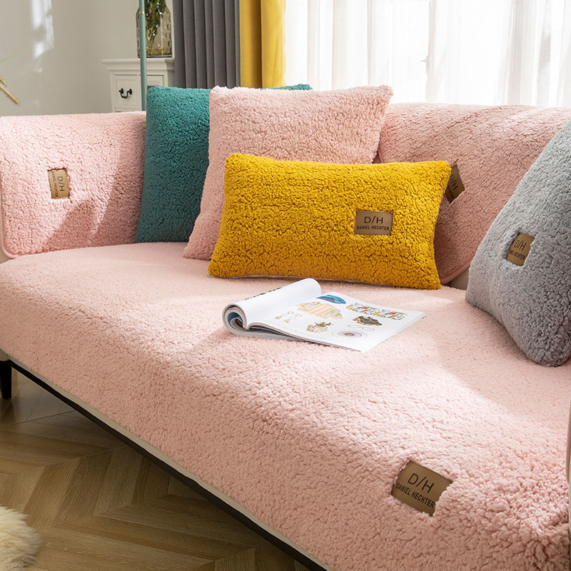 Modern Solid Wool Sofa Covers For Living room Anti-slip Couch Cover
